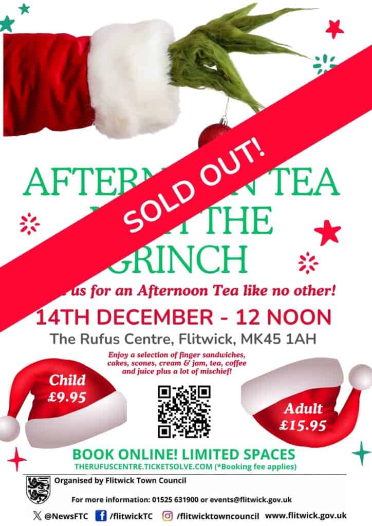 Poster afternoon tea with the Grinch 14th December