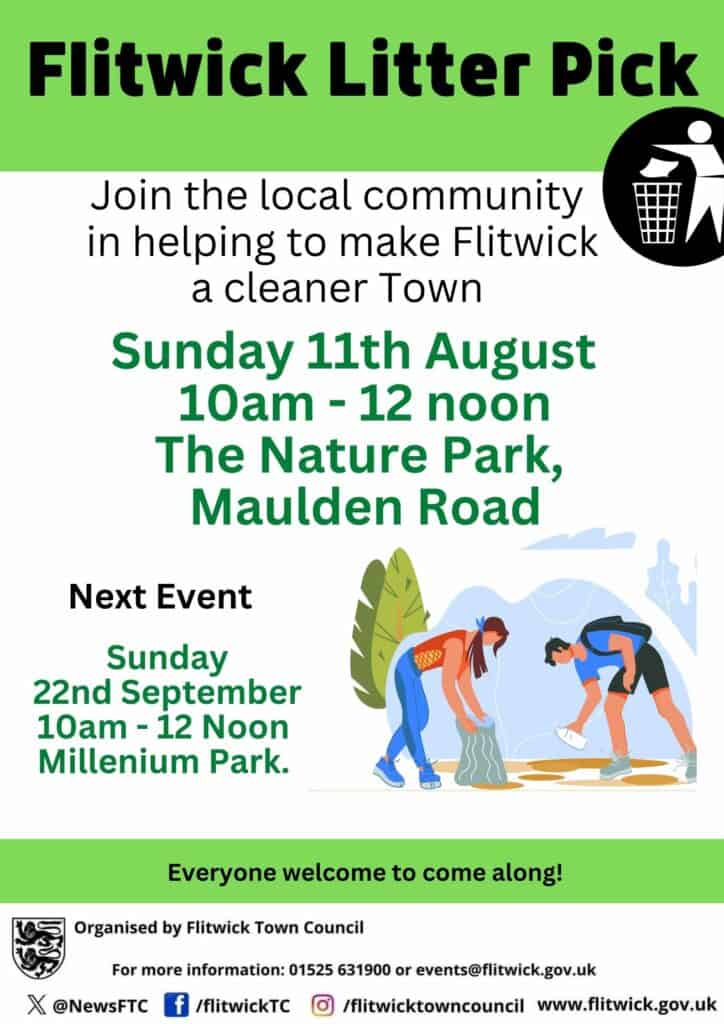 Poster Flitwick litter pick 11th August