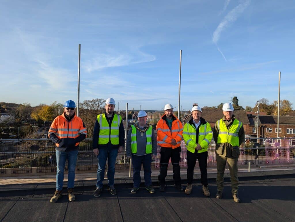 Councillors on top of roof