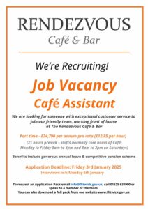 poster advertising cafe assistant job